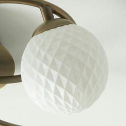 Rackhams Jaymie 6-Light Antique Brass Semi-Flush Ceiling Light - thumbnail 4