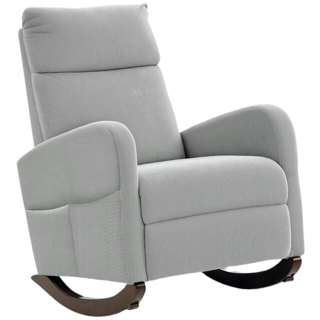 Rackhams Corduroy Rocking Armchair - Grey