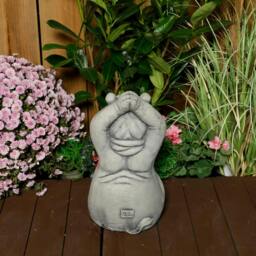 Rackhams Serene Large Cast Stone Yoga Hippo Garden Statue - thumbnail 2
