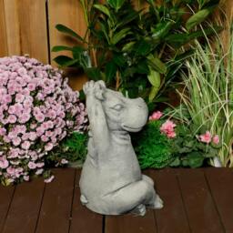 Rackhams Serene Large Cast Stone Yoga Hippo Garden Statue - thumbnail 5