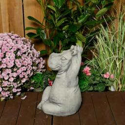 Rackhams Serene Large Cast Stone Yoga Hippo Garden Statue - thumbnail 4