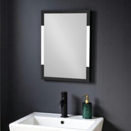 Rackhams Hampstead Rectangular Wall Mounted Black Framed Bathroom Mirror 70 x 50cm