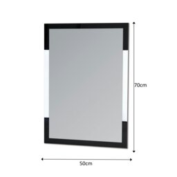 Rackhams Hampstead Rectangular Wall Mounted Black Framed Bathroom Mirror 70 x 50cm - thumbnail 2