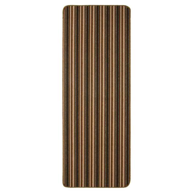 Rackhams Washable All-Purpose Stripe Chocolate Mats - 67X180 cm - image 1