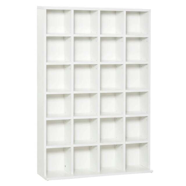 Rackhams CD Storage Unit with Adjustable Shelves, 89 x 130.5 cm, White - image 1