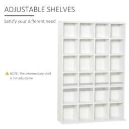 Rackhams CD Storage Unit with Adjustable Shelves, 89 x 130.5 cm, White - thumbnail 5