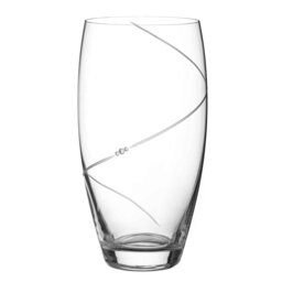 Rackhams 'Silhouette' Crystal Barrel Vase Adorned with Swarovski® Crystals - 26cm - Made From Premium Lead Free Crystal Glass
