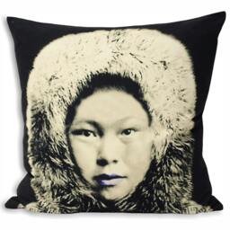 Rackhams Monochrome Eskimo Cushion Cover - Black/Grey - 55x55cm - Black/Grey - 100% Cotton
