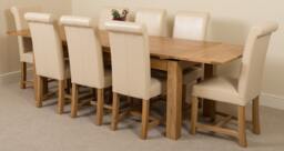 Rackhams Richmond Large Oak Extending Dining Table with Washington Leather Chairs - 8 chairs - Black - thumbnail 4