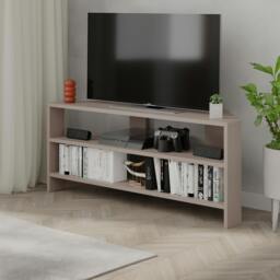 "Rackhams Thales Corner TV Stand for 32"" TVs with Open Shelves & Soft Rounded Edge 110cm Modern Multimedia Console - Oak" - thumbnail 6