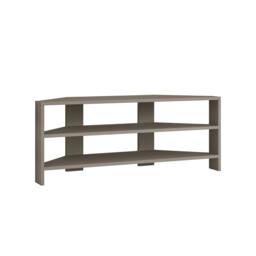 "Rackhams Thales Corner TV Stand for 32"" TVs with Open Shelves & Soft Rounded Edge 110cm Modern Multimedia Console - Oak" - thumbnail 3
