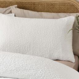 Rackhams Crinkle Seersucker White Duvet Cover Set - Double - thumbnail 4