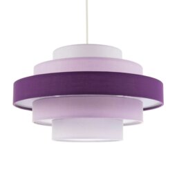 Rackhams Five Tier Pendant Shade with Various Purple and Lilac Cotton Rings