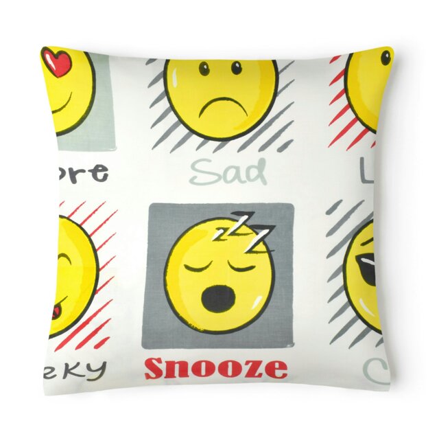 Rackhams Fun Emoji Cushion - 43cm x 43cm - White - image 1