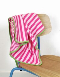 Rackhams Organic Pink and Green Stripe Blanket - thumbnail 2