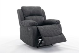 Rackhams Recliner Sofa, Leathaire Fabric Manual Recliner Armchair 105–135 Degrees Recliner Padded Sofa with Adjustable Backrest and Footrest - 3+1+1 Seater Set - thumbnail 5