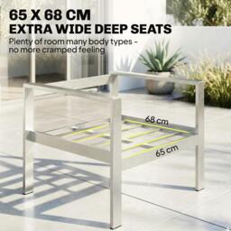 Rackhams 4 Seater Aluminium Garden Furniture Sofa Set with Olefin Cushions - Not applicable - 142 - Aluminium, Olefin, Wood Plastic Composite, Sponge, Tiled Cotton - thumbnail 4