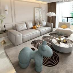 Rackhams Zora Four Seater Corner Sofa, Real Leather, Beige - Four Seater Corner 306cm - thumbnail 3
