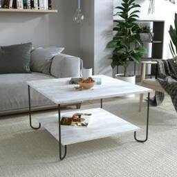 Rackhams Marbo Coffee Table with Open Shelf Modern Multipurpose Design H 45cm - Retro Grey - thumbnail 3