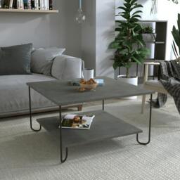 Rackhams Marbo Coffee Table with Open Shelf Modern Multipurpose Design H 45cm - Retro Grey - thumbnail 1