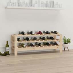 Rackhams Wine Rack 109.5x30x42 cm Solid Wood Pine - thumbnail 1