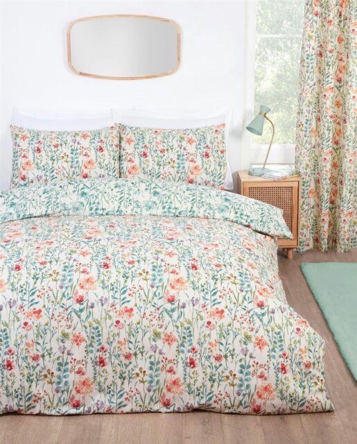Rackhams Amaryllis Floral Duvet Cover Set - Multi - Super King - image 1