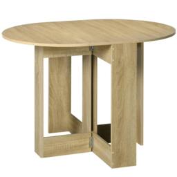 Rackhams Space-saving Drop Leaf Table, Folding Dining Table for Small Space, Kitchen, Dining Room, Oak - Oak - thumbnail 1