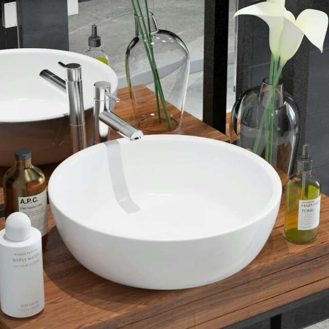 Rackhams Basin Round Ceramic White 42x12 cm