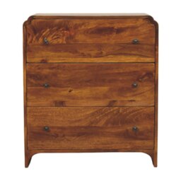 Rackhams Solid Wood Newton Chestnut 3 Drawer Chest - thumbnail 2