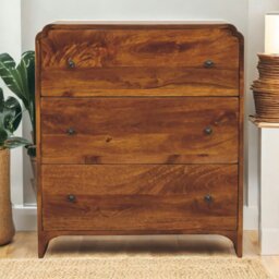 Rackhams Solid Wood Newton Chestnut 3 Drawer Chest - thumbnail 1
