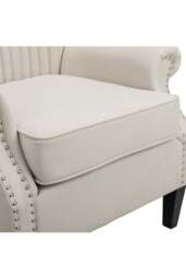 Rackhams Upholstered Armchair With Nailhead Trims - Beige - thumbnail 5