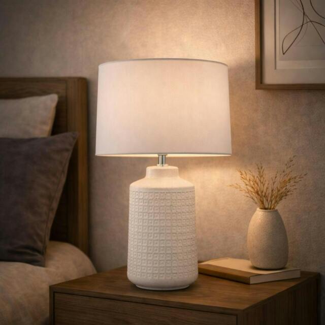 Rackhams Ebbie White Ceramic Table Lamp - image 1