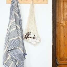 Rackhams Lulu Muslin Cotton Bath Sheet - Navy - thumbnail 4