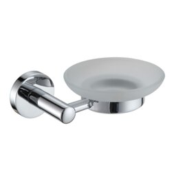 Rackhams Modernity Chrome Stainless Steel & Frosted Glass Wall Mounted Soap Dish - thumbnail 1