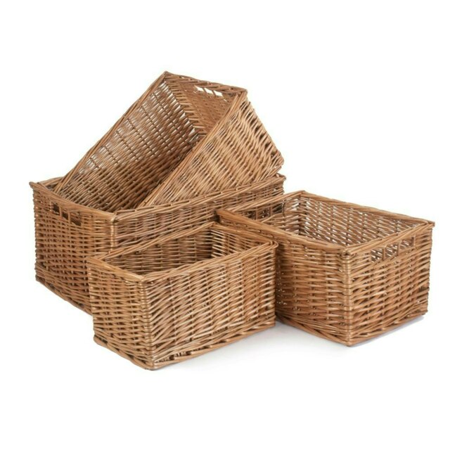 Rackhams Double Steamed Wicker Storage Basket - Set of 4 - image 1