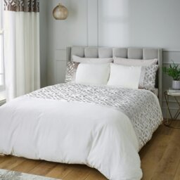 Rackhams Lattice Cut Velvet Duvet Cover Set - Black - Double - thumbnail 2