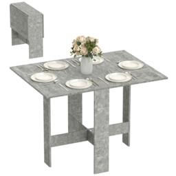 Rackhams Folding Dining Table, Space-Saving Drop Leaf Kitchen Table for 4-6 People - Grey - thumbnail 2