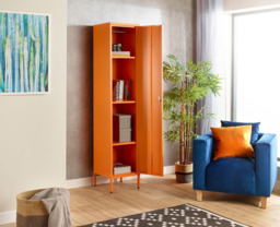 Rackhams Metal Tall 3 Shelve Locker Cabinet, 1 Door Wardrobe Storage Cupboard for Home or Office - Green - Steel - 38.5cm(d)38.5cm(h)180cm(w) - thumbnail 5