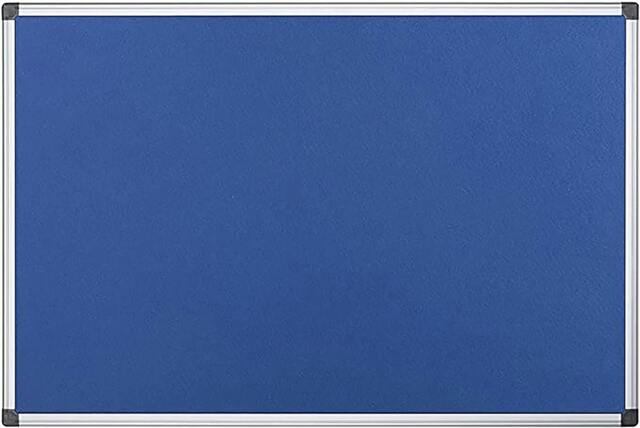 Rackhams 60 cm x 45cm Aluminium Frame Felt Notice Pin Board - Notice Board Bulletin Frame for Office, School, Bedroom, Memo, and Home - Blue - image 1