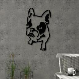 Rackhams Modern Metal Wall Art Dogo Home Ornament Decorative Minimalist Design Hanging Wall Sculpture, Black - Metal - Black - thumbnail 1
