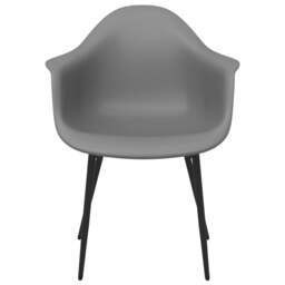 Rackhams Dining Chairs 2 pcs Grey PP - Grey - PP (polypropylene), powder-coated metal - thumbnail 4