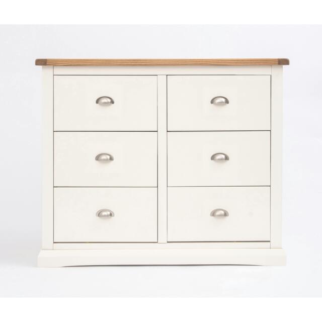 Rackhams Cosenza 6 Drawer Chest of Drawers Chrome Cup Handle - Off White - image 1