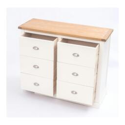 Rackhams Cosenza 6 Drawer Chest of Drawers Chrome Cup Handle - Off White - thumbnail 5