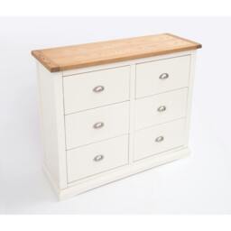 Rackhams Cosenza 6 Drawer Chest of Drawers Chrome Cup Handle - Off White - thumbnail 4