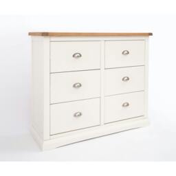 Rackhams Cosenza 6 Drawer Chest of Drawers Chrome Cup Handle - Off White - thumbnail 3
