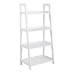 Rackhams Wally Bookcase with 4 Shelves in White - 1 - White - Wood