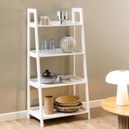 Rackhams Wally Bookcase with 4 Shelves in White - 1 - White - Wood - thumbnail 4