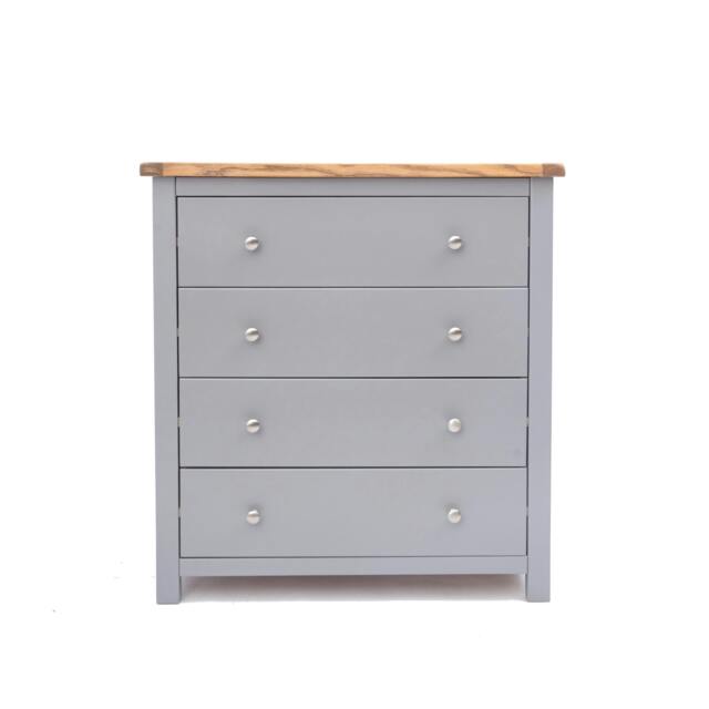 Rackhams Mirano 4 Drawer Chest of Drawers Chrome Knob - Grey - image 1