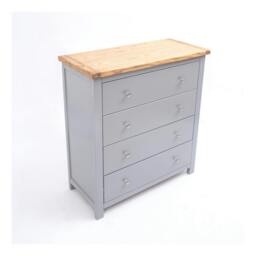 Rackhams Mirano 4 Drawer Chest of Drawers Chrome Knob - Grey - thumbnail 3