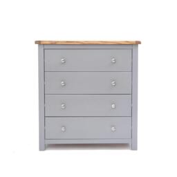 Rackhams Mirano 4 Drawer Chest of Drawers Chrome Knob - Grey